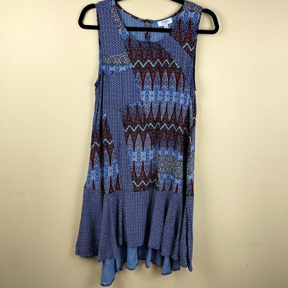 Umgee Boho Printed Balloon Sleeve Mini Dress